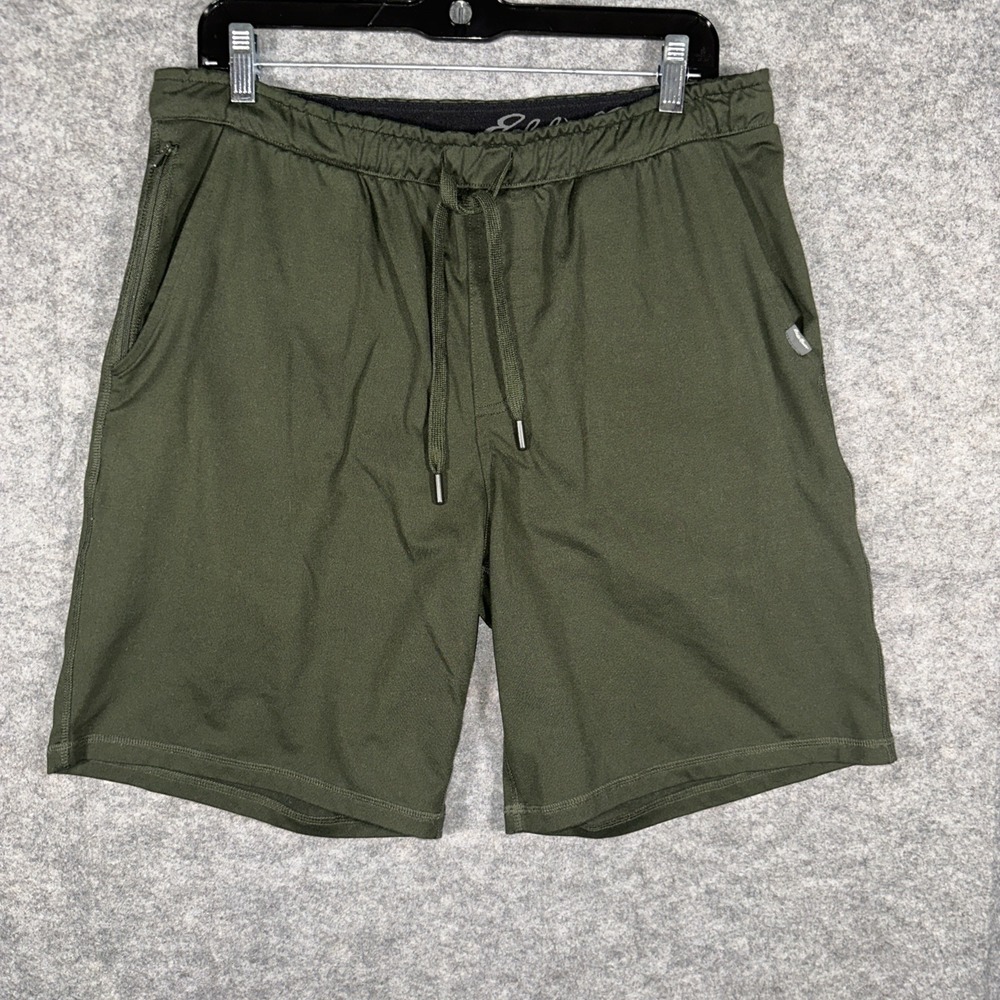 Eddie Bauer Shorts Lounge 4-Pocket Zip Green Size Medium Drawstring